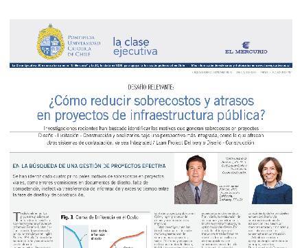 Administración de proyectos 2020 publicada, sobrecostos, proyectos infraestructura pública, curso administración de proyectos de Clase Ejecutiva UC.