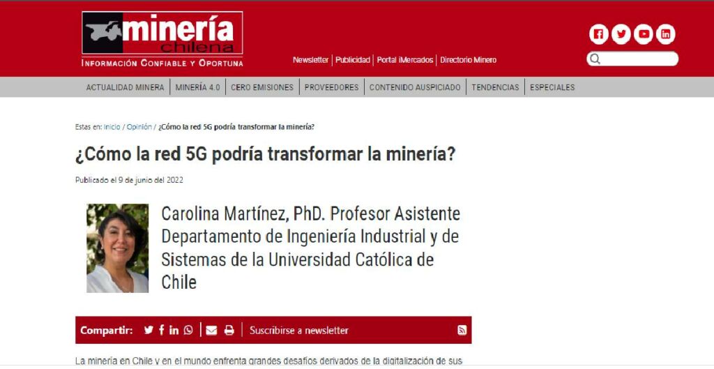 5G y minería, minería, 5G